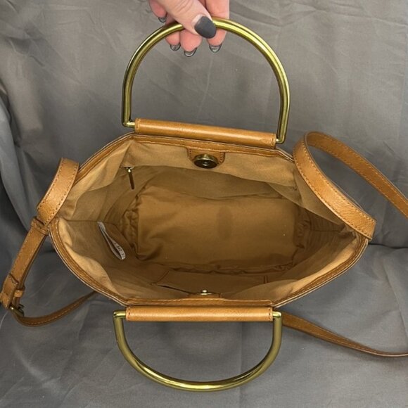 Floral Boho Bucket Top Handle Crossbody, Fossil, Amy, EUC - Picture 4 of 10